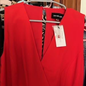 Bright red Sugar + Lips 👄 brand jumpsuit NWT